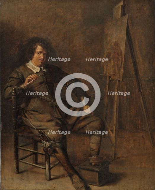 Portrait of a painter in front of his easel, c.1630. Artist: Codde, Pieter (1599-1678)