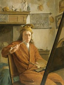 Portrait of a Painter, perhaps the Artist Himself, 1730. Creator: Aert Schouman