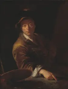 Portrait of a Painter (presumably C. L. Agricola, 1667-1719), 1714. Creator: Antoine Pesne