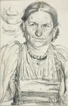 Portrait of a Peasant Woman, 1884. Creator: Adolph Menzel
