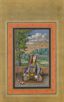 Portrait of a Persian Lady, Folio from the Davis Album, ca. 1736-37. Creator: Unknown