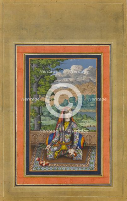 Portrait of a Persian Lady, Folio from the Davis Album, ca. 1736-37. Creator: Unknown.