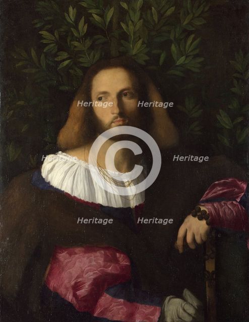 Portrait of a Poet (Ludovico Ariosto), c. 1516. Artist: Palma il Vecchio, Jacopo, the Elder (1480-1528)