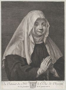 Portrait of a praying nun, ca. 1771. Creator: Carl Guttenberg