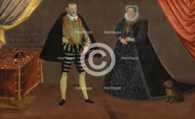 Portrait of a Princely couple, most probably John Frederick, Duke of Pomerania and his wife...,1590s Creator: Anon.