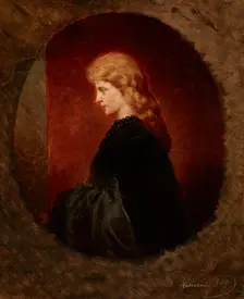 Portrait of a Red-Haired Woman, April 1865. Creator: Artur Grottger