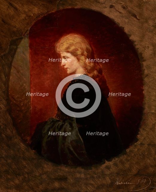 Portrait of a Red-Haired Woman, April 1865. Creator: Artur Grottger.