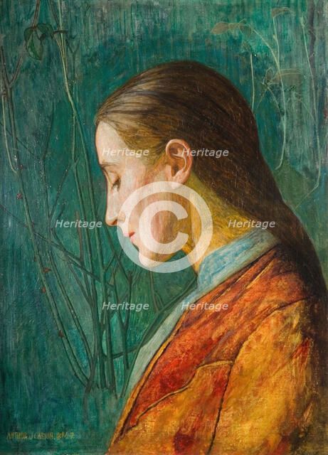 Portrait Of A Reflective Lady, 1887. Creator: Arthur Joseph Gaskin.