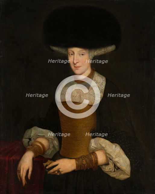 Portrait of a Richly Dressed Young Woman, 1673. Creator: Theodor Roos.