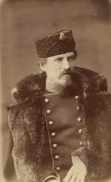 Portrait of a Russian army officer, end of 19th century. Creator: PA Milevskii
