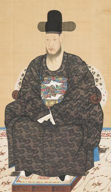 Portrait of a Scholar-Official in a Black Robe (image 1 of 5), 19th century. Creator: Anon