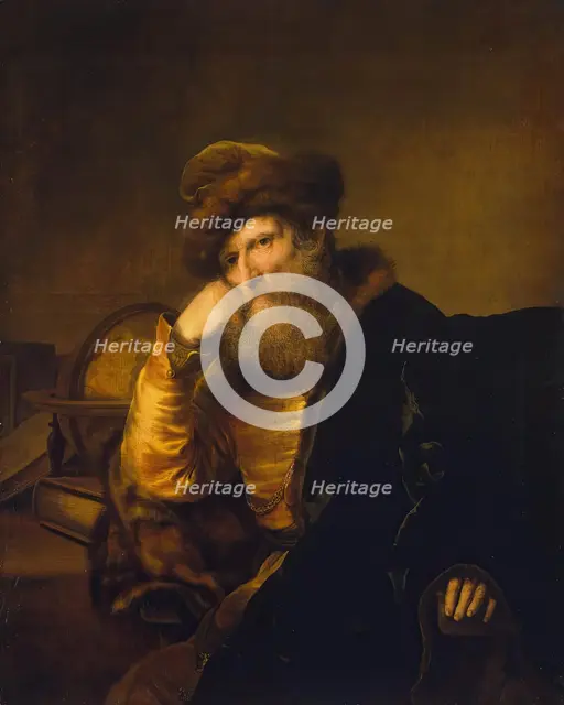 Portrait of a Scholar Sitting at the Table, 1650. Creator: Ferdinand Bol.