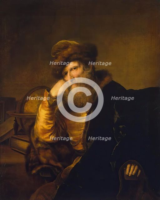 Portrait of a Scholar Sitting at the Table, 1650. Creator: Ferdinand Bol.
