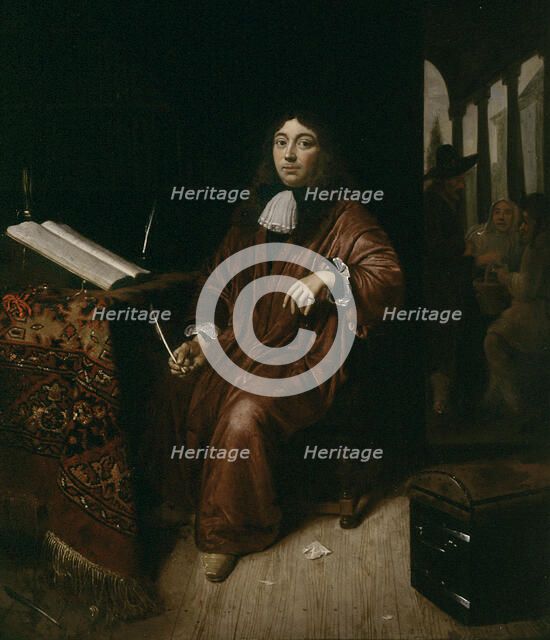 Portrait of a scribe, c1660s. Creator: Cornelis de Man.