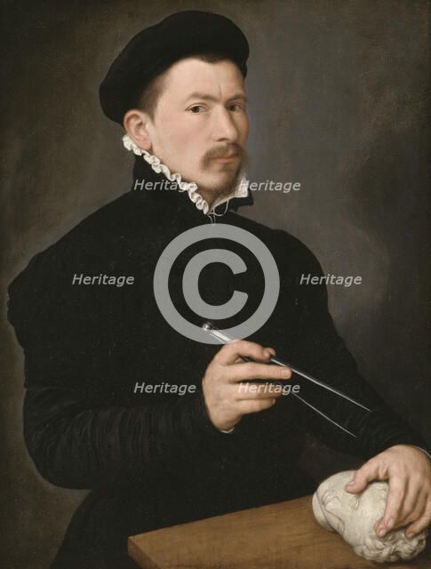 Portrait of a Sculptor, possibly Johan Gregor van der Schardt, mid 16th century. Creator: Nicolas Neufchatel.