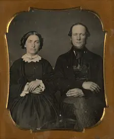 Portrait of a Seated Couple, 1850-1854. Creator: Unknown