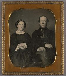 Portrait of a Seated Couple, 1850-1854. Creator: Unknown