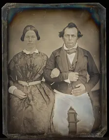 Portrait of a Seated Couple, about 1850-1855. Creator: Unknown