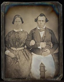 Portrait of a Seated Couple, about 1850-1855. Creator: Unknown