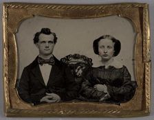 Portrait of a Seated Couple, about 1860. Creator: Unknown