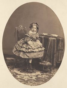 Portrait of a Seated Girl, about 1858. Creator: Andre-Adolphe-Eugene Disderi