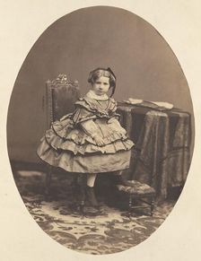 Portrait of a Seated Girl, about 1858. Creator: Andre-Adolphe-Eugene Disderi