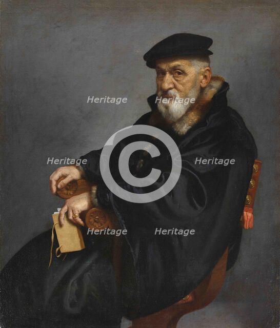 Portrait of a seated old man, c1576. Creator: Moroni; Giovan Battista (1520/25-1578).