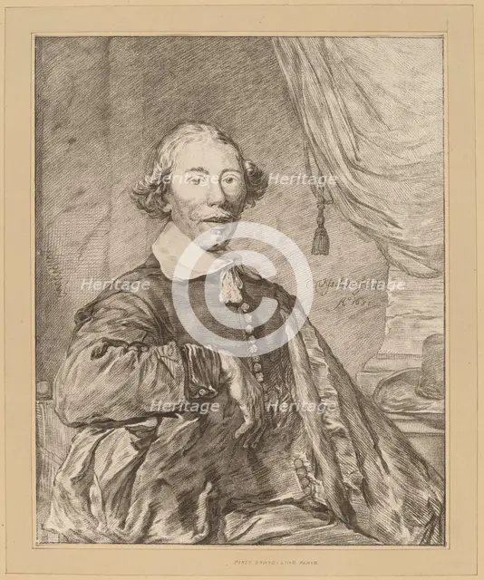 Portrait of a Seated Man, 1771. Creator: Johannes Kornlein.