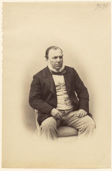 Portrait of a Seated Man, about 1858. Creator: Gustave Le Gray