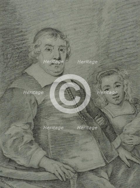 Portrait of a seated man and a young girl, c17th century. Creator: Unknown.