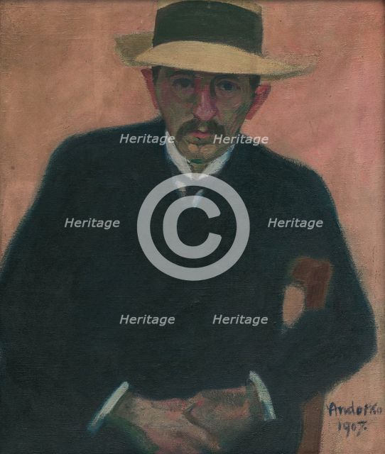 Portrait of a seated man (Dr. Sürger), 1907. Creator: Július Andorko.