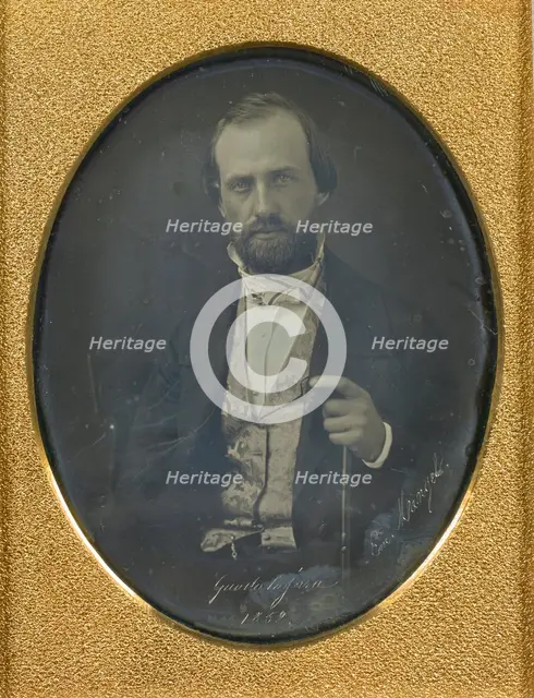 Portrait of a Seated Man Holding a Cane, 1852. Creator: Emil Mangel du Mesnil.