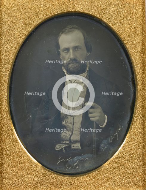 Portrait of a Seated Man Holding a Cane, 1852. Creator: Emil Mangel du Mesnil.