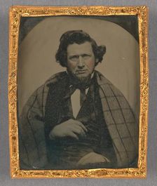 Portrait of a Seated Man with Chin Beard Wearing a Cape, 1858-1861. Creator: Wyman