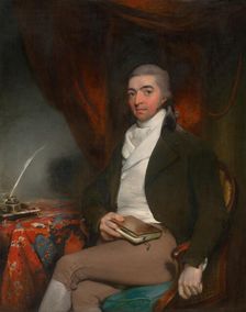 Portrait of a seated man with a book, 1790-1800. Creator: Thomas Lawrence