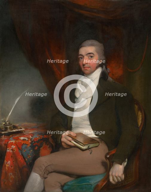 Portrait of a seated man with a book, 1790-1800. Creator: Thomas Lawrence.