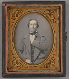 Portrait of a Seated Man with Amputated Left Arm, about 1855. Creator: Unknown