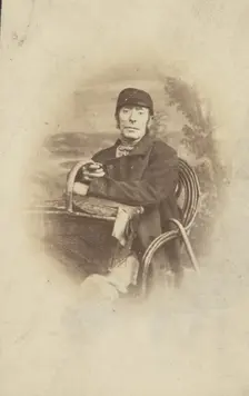 Portrait of a Seated Man with Basket, late 19th century. Creator: Unknown