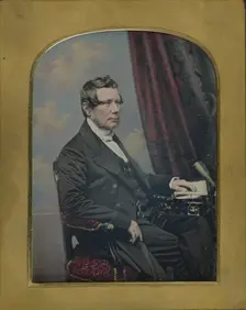 Portrait of a Seated Man with Graying Muttonchop Whiskers, 1852-1855. Creator: William Edward Kilburn