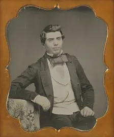 Portrait of a Seated Man with Large Bow Tie, about 1854. Creator: Unknown
