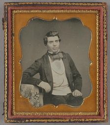 Portrait of a Seated Man with Large Bow Tie, about 1854. Creator: Unknown