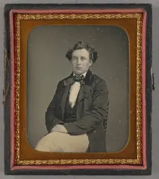 Portrait of a Seated Man with Large Bow Tie, about 1850. Creator: Unknown