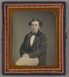 Portrait of a Seated Man with Large Bow Tie, about 1850. Creator: Unknown