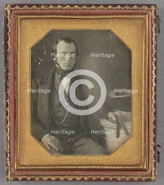 Portrait of a Seated Man with Muttonchop Whiskers, about 1848-1850. Creator: Unknown.