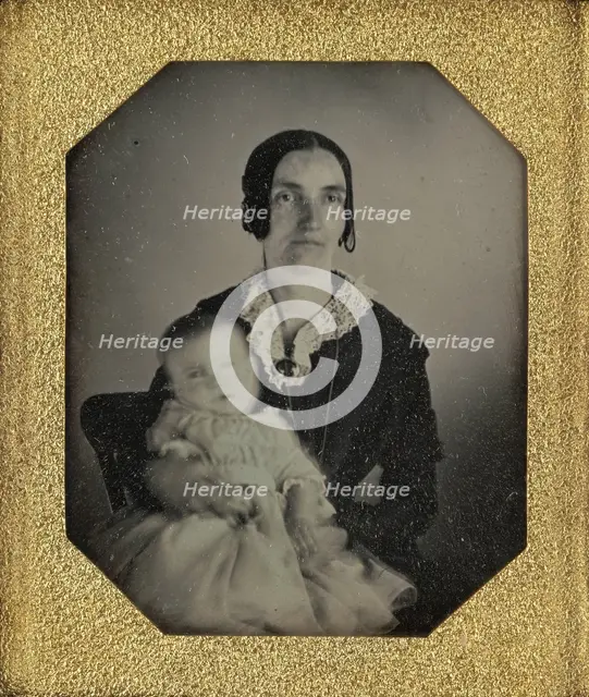 Portrait of a Seated Woman and Baby, about 1851. Creator: Unknown.