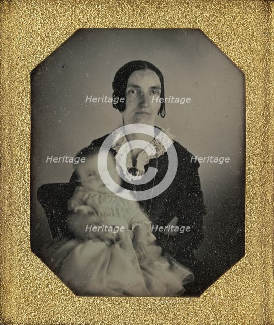 Portrait of a Seated Woman and Baby, about 1851. Creator: Unknown.