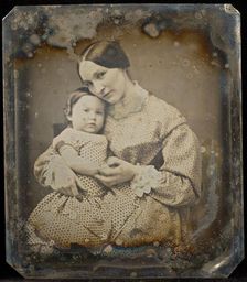 Portrait of a Seated Woman Holding a Child, about 1850-1855. Creator: Unknown