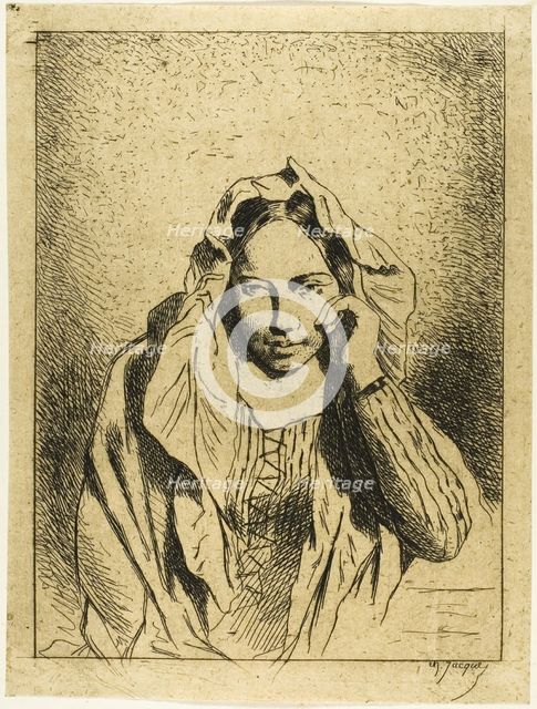 Portrait of a Seated Woman, n.d. Creator: Charles Emile Jacque.
