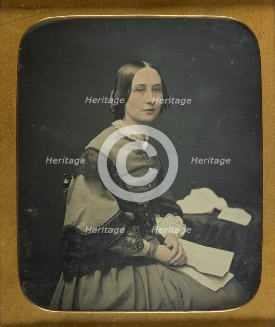 Portrait of a Seated Woman with Ringlets, about 1857. Creator: William Hardy Kent.