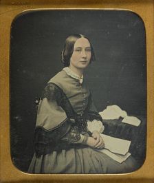 Portrait of a Seated Woman with Ringlets, about 1857. Creator: William Hardy Kent